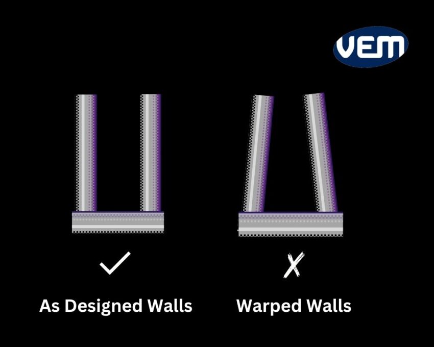 draft angles warping